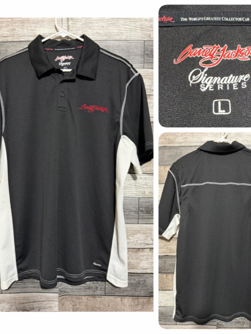 Barrett Jackson Signature Series Polo Shirt Men’s L Black Classic Car Auction